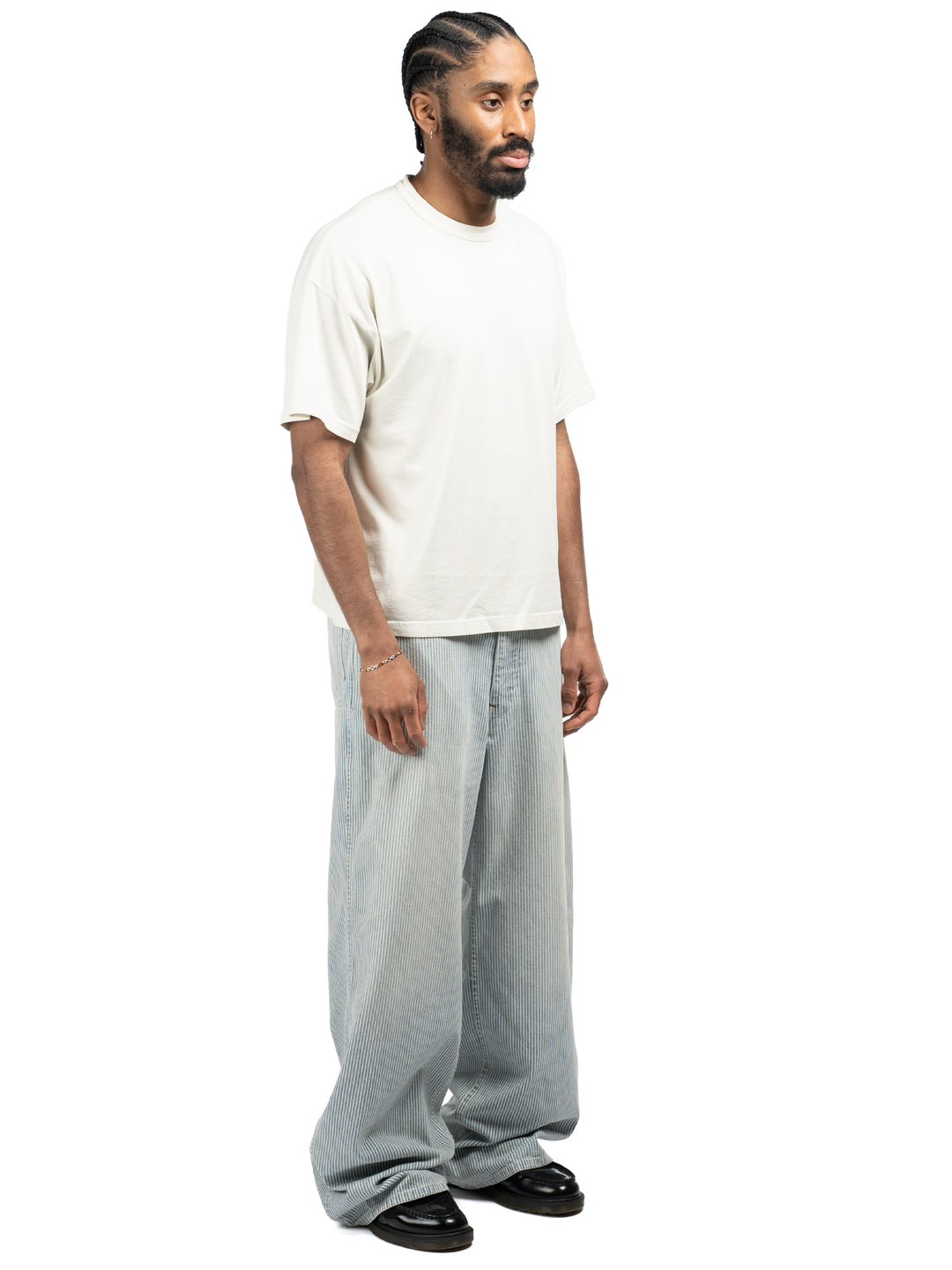Hickory Stripe Service Pant - Faded Wash