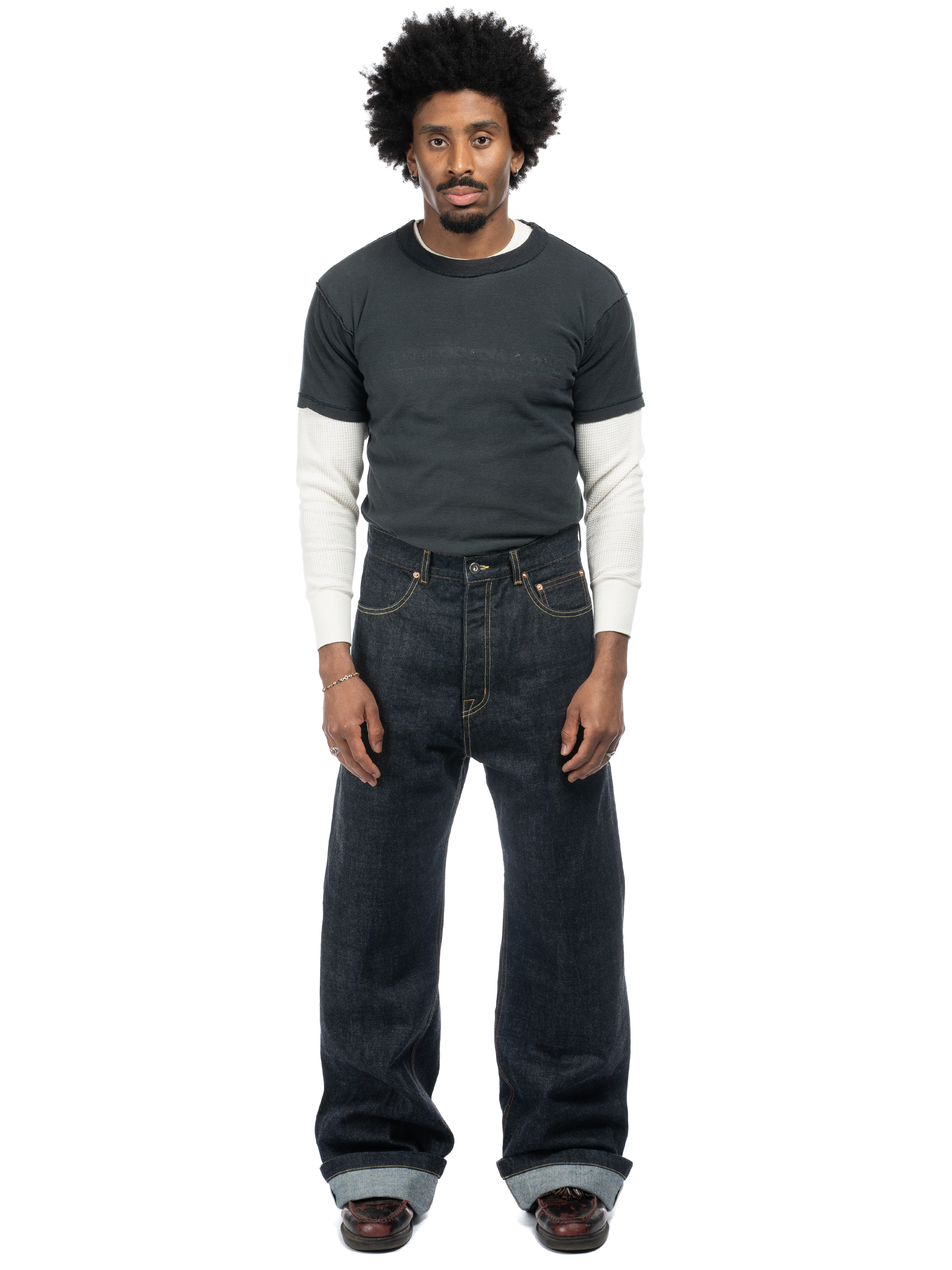 国内未入荷 STARTEXCEEDEND - Futuristic Wide-Leg Denim Pants Javier Wide Leg Jeans - Japanese Selvedge – BARE KNUCKLES