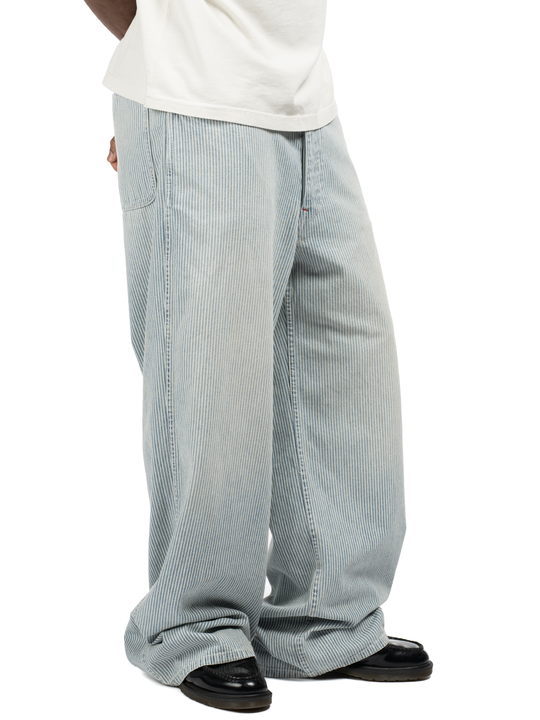 Hickory Stripe Service Pant - Faded Wash