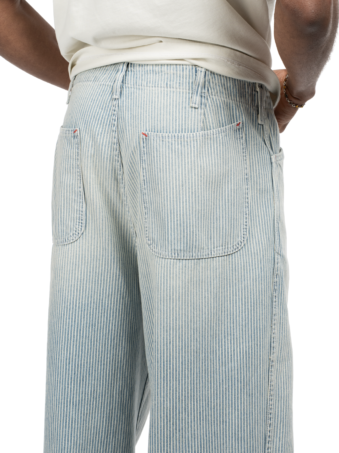 Hickory Stripe Service Pant - Faded Wash