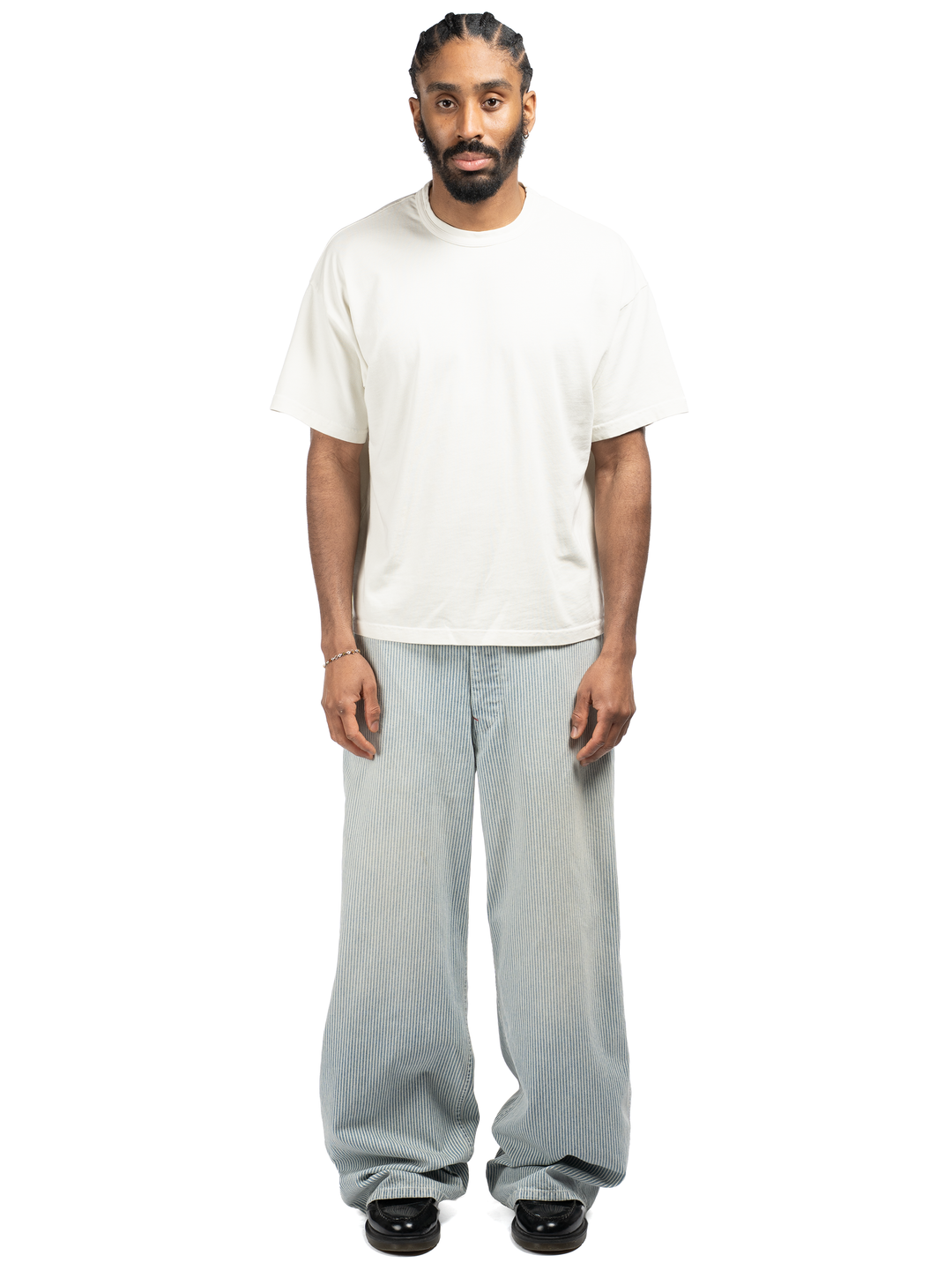 Hickory Stripe Service Pant - Faded Wash