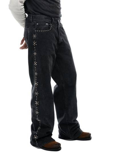 V1 Serge Studded Loose Bootcut Jeans