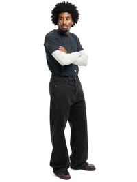 Javier Wide Leg Jeans - Rinsed Black
