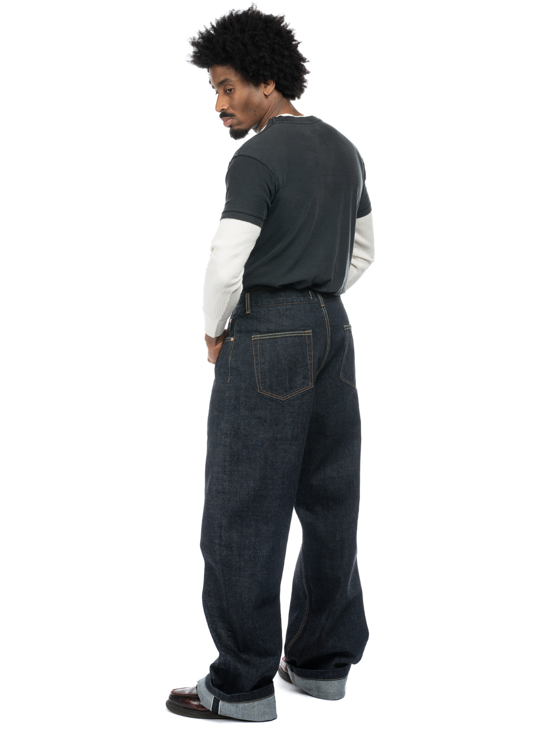 【Anyone more】Setsu black blue raw denim wide pants Javier Wide Leg Jeans - Japanese Selvedge – BARE KNUCKLES