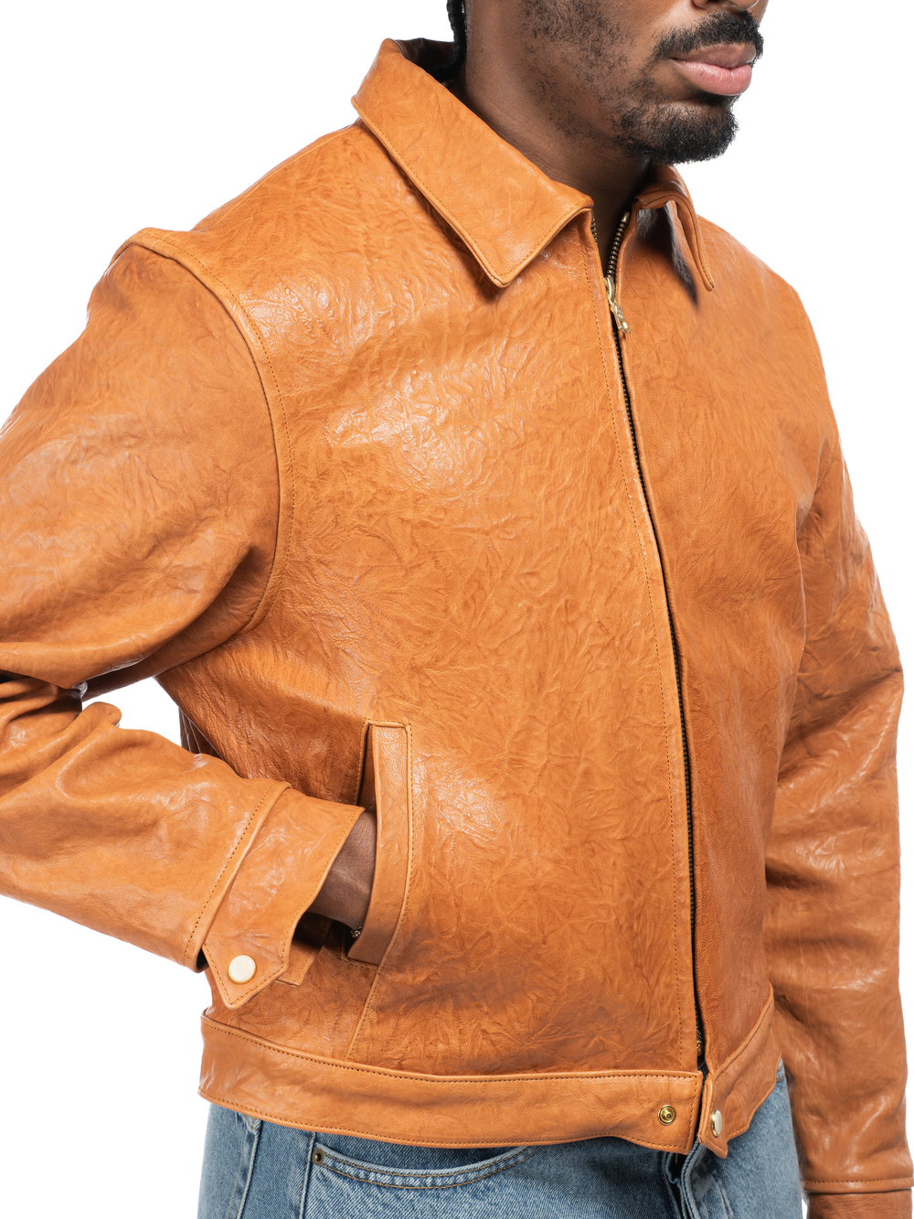 Freddy Leather Blouson - Rust Lambskin
