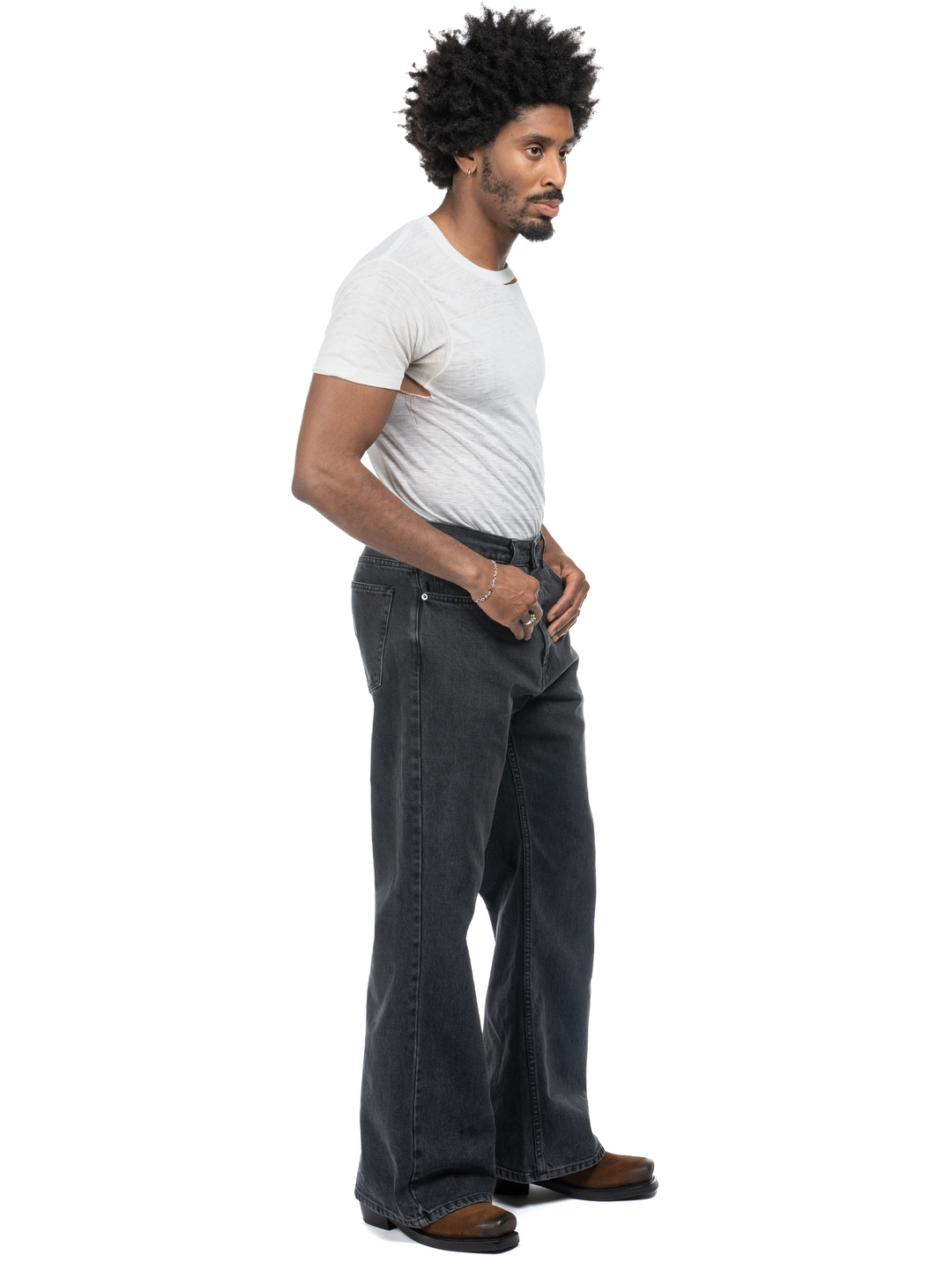 Serge Loose Bootcut Jeans Ash Black