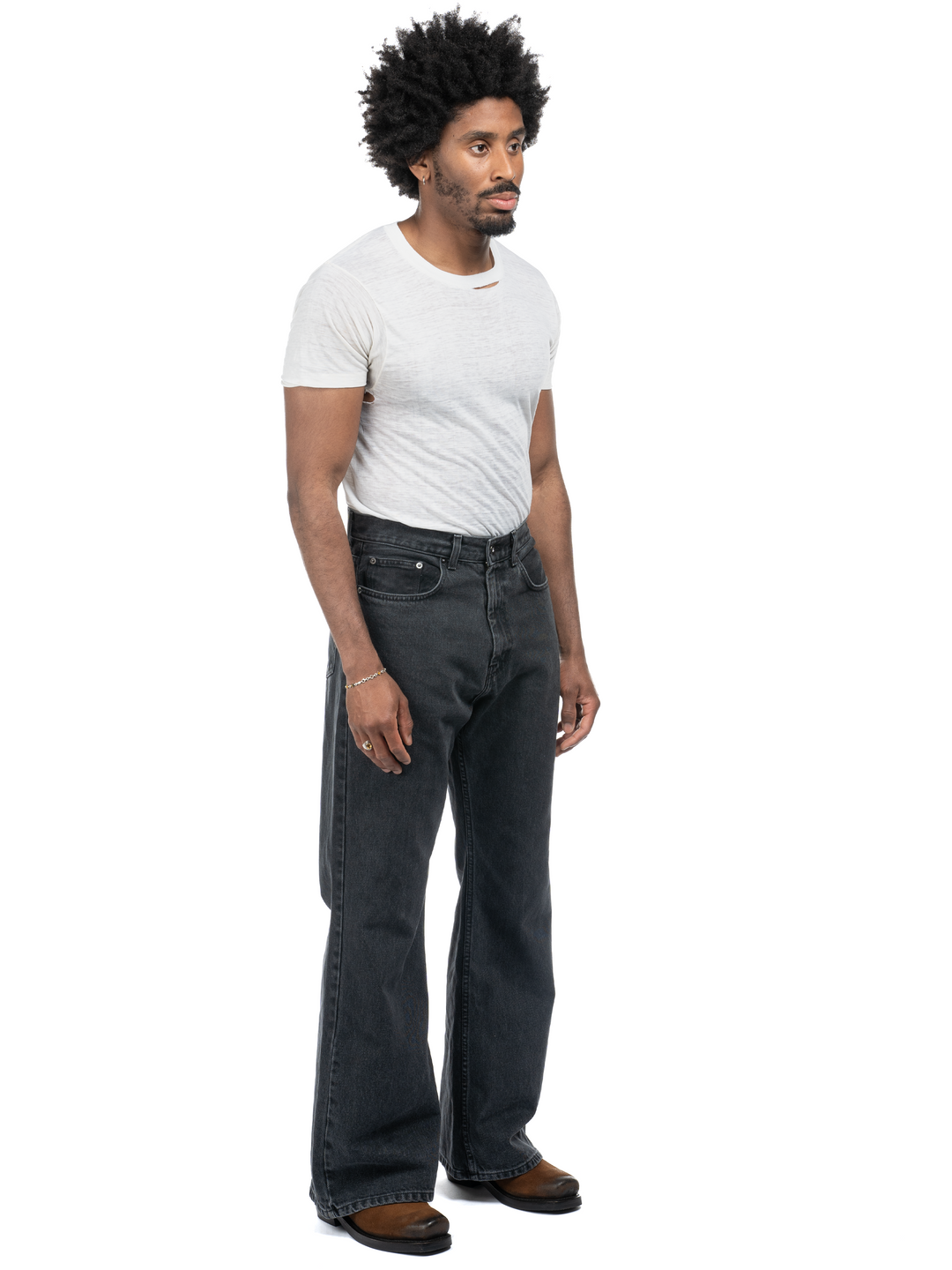 Serge Loose Bootcut Jeans - Ash Black