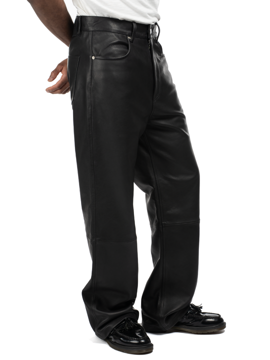 Javier Leather Pants - Black Cowhide – BARE KNUCKLES Javier Leather Pants - Black Cowhide – BARE KNUCKLES