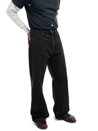 Javier Wide Leg Jeans - Rinsed Black
