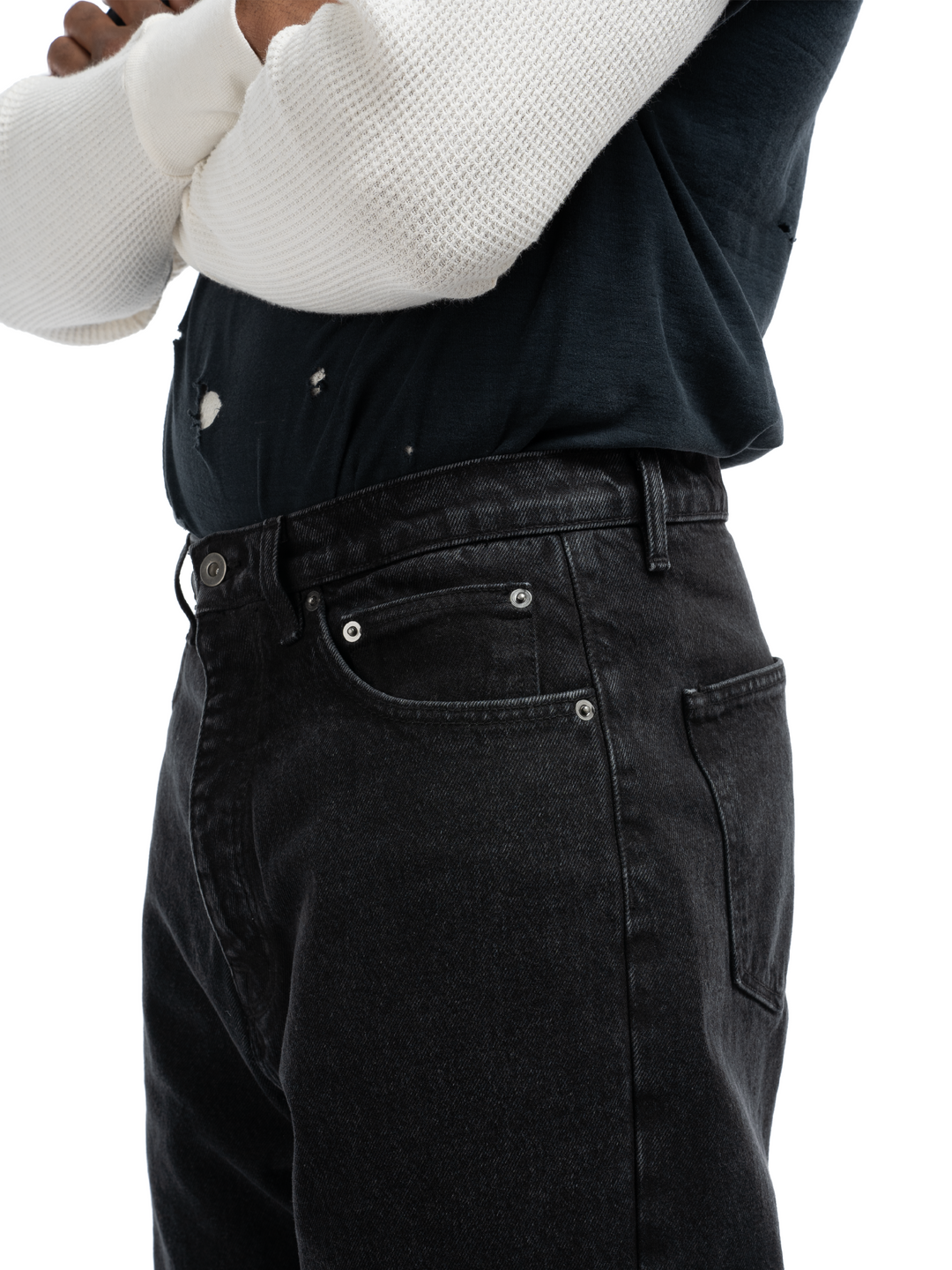 Javier Wide Leg Jeans - Rinsed Black – BARE KNUCKLES Javier Wide Leg Jeans - Rinsed Black – BARE KNUCKLES
