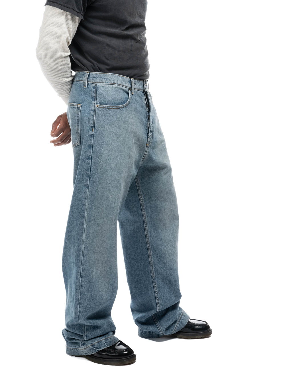 Javier Wide Leg Jeans - Light Wash Indigo