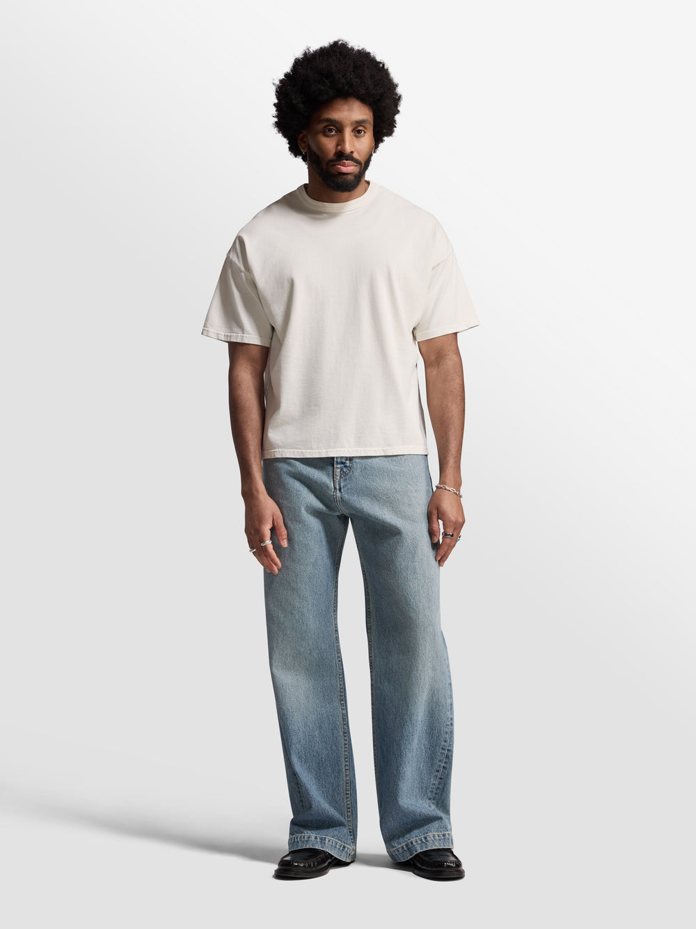 Javier Wide Leg Jeans - Light Wash Indigo