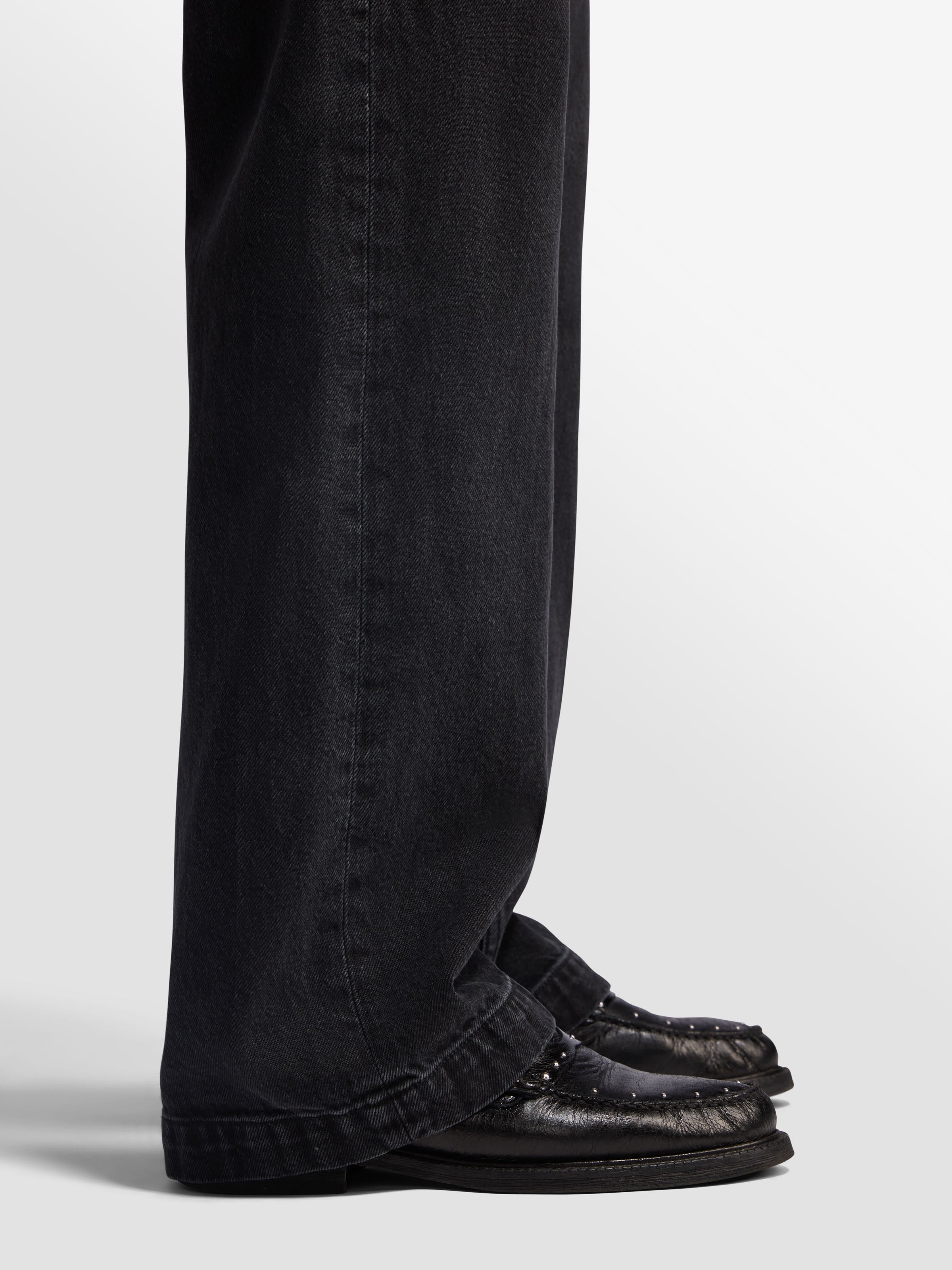 Javier Wide Leg Jeans - Rinsed Black – BARE KNUCKLES