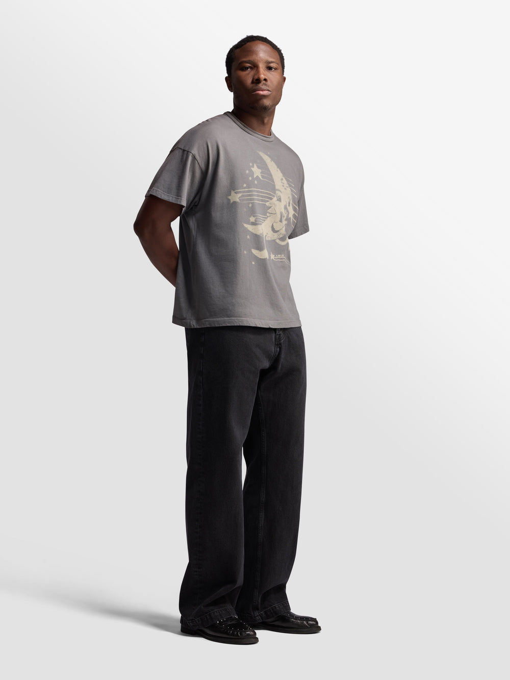 Javier Wide Leg Jeans - Rinsed Black