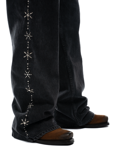 Serge Studded Loose Bootcut Jeans