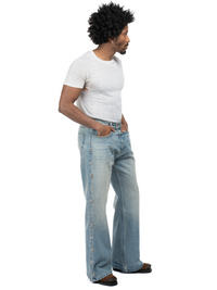 Studded Serge Loose Bootcut Jeans