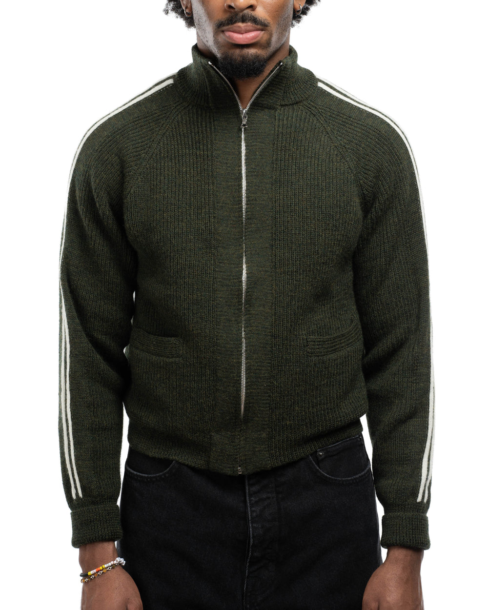 Alexandra Knit Zip Sweater - Olive