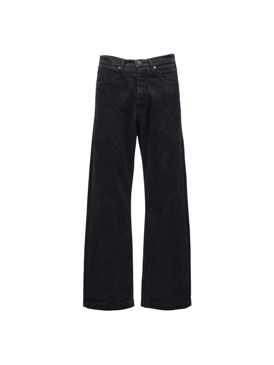Javier Wide Leg Jeans - Rinsed Black