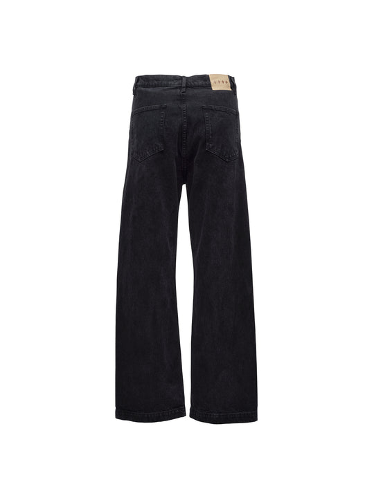 Javier Wide Leg Jeans - Rinsed Black