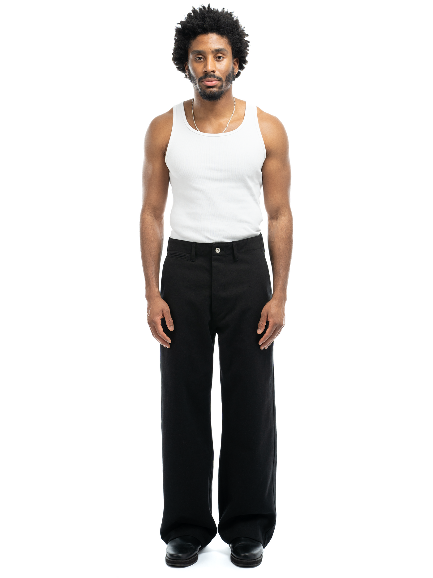 Black cotton sales wide leg trousers